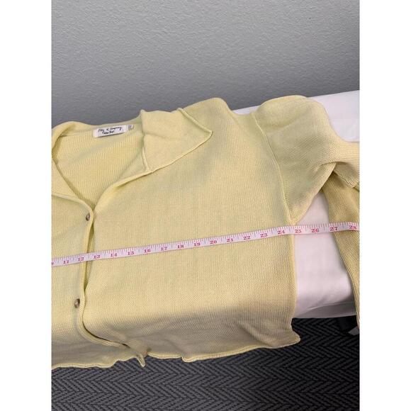 Bkg And Company New York Yellow Button Front Long Sleeve Boxy Cardigan One Size - Picture 7 of 8